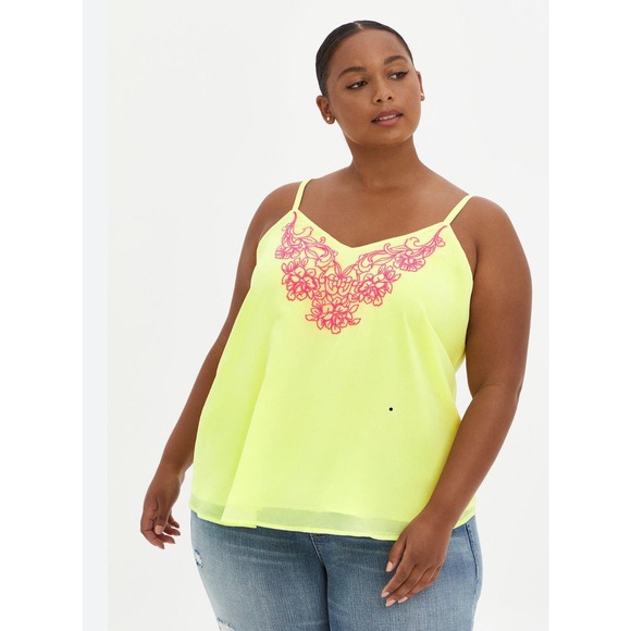 Torrid Sophie Chiffon Embroidered Swing Cami sleeveless lightweight 5X - Picture 3 of 7
